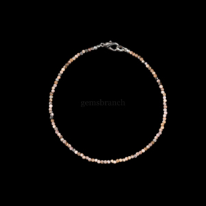 Pulsera de rodocrosita natural con cuentas facetadas, pulsera de piedras preciosas redondas para mujer, joyería de cristal curativo, pulsera de piedra natural - Product Image 1