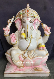 Very Attractive Unique Design Ganesh White Marble Statue Hindu Religious God Lord Ganesha For Home And Temple <b>Decoration</b> Purpose - Product Image 6