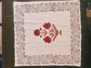 Servilletas Cuadradas de Algodón con Estampado Floral Hecho a Mano, Artesanía de Jaipur, 60x60cm, para Bodas, Eventos de Lujo, Decoración del Hogar - Product Image 3