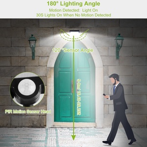 IP65 lampada da parete esterna a energia solare impermeabile con sensore di movimento luce crepuscolo all'alba per ponte porta anteriore per uso esterno - Product Image 2