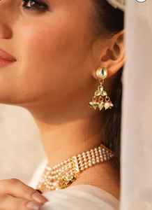 Conjunto de Collar y Pendientes R k Art, Estilo Indio Nupcial, Chapado en Oro, con Piedras Kundan, Diseño Meenakari, Clásico para Bodas y Aniversarios - Product Image 3