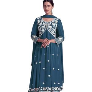 Dernier concepteur fil de rayonne lourd travail broderie séquence travail Sharara costume par Fab Zone - Product Image 1