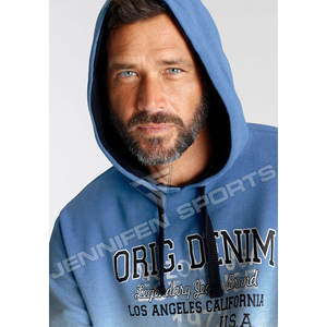 Sweat à capuche noir décontracté pour homme en polaire polyester/coton, coupe ample avec poche, respirant, hiver, logo personnalisé Besos - Product Image 3