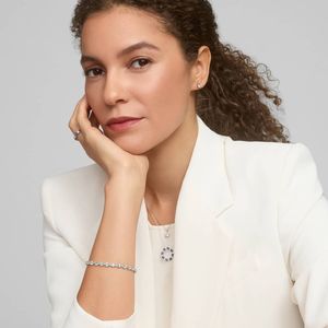 Round Cut Lab-Grown Diamond Pendant <b>Necklace</b> with Diamond Bale in Yellow Gold - Product Image 4