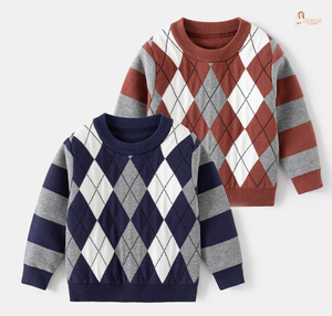 Suéter de Moda Otoñal con Estampado Animal, Cuello Redondo, 100% Algodón, Manga Abullonada, Ecológico, para Niños, Venta al Por Mayor - Product Image 1