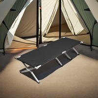 Lit de camping pliable en acier avec fonction inclinable pour la plage et l'extérieur
