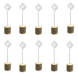 Wood And Metal Place <b>Numbers</b> Card <b>Holder</b> Handmade Wedding Place Wooden Card <b>Holders</b> <b>Table</b> <b>Number</b> <b>Holder</b> - Product Image 3