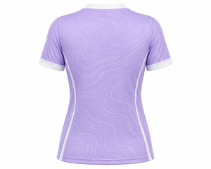 เสื้อฟุตบอลหญิงสีม่วงลาเวนเดอร์แบบสั่งทำพิเศษ ชุดทีมซับลิเมชั่น โพลีเอสเตอร์ 100% |   ชุดกีฬาฟุตบอลระบายอากาศได้ดี OEM หมายเลขทีมแบบ 3 มิติ - Product Image 2
