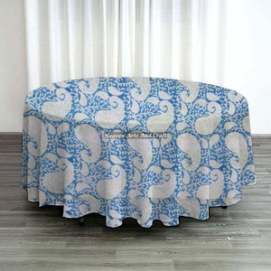 New Best Selling Products Factory Outlets Wedding Table Cloth Round Hand Block Printed Designer Pure Cotton <b>Tablecloths</b> for Sale - Product Image 4