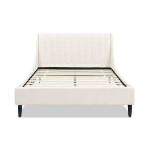 Set Letto Moderno Queen Aspen con Testiera Trapuntata Bianco Nuvola, Letti Imbottiti in Velluto Performance - Product Image 6