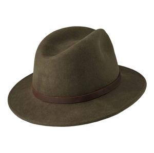 Unisex Olive Green Wool Fedora <b>Hat</b> With Brown <b>Band</b> Vintage Style Solid Color Casual Spring Autumn Adult Fit Cowboy Baseball Cap - Product Image 6