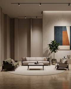 Juego de Sofás Modernos de Madera de Teca Sólida para Sala de Estar con Sillones, Muebles Contemporáneos Minimalistas de Lujo, Fabricante - Product Image 2