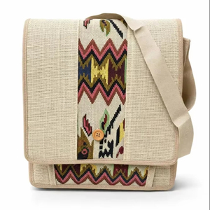 Bolso Bandolera de Yute con Diseño Estampado, Bolso de Hombro Moderno para Damas - Product Image 1