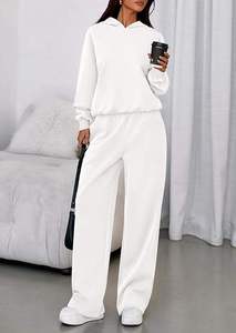 <b>Women's</b> Solid Color Drawstring Regular Fit <b>Straight</b> <b>Leg</b> Fleece Polyester/Cotton Vintage Eco-Friendly Sweatpants <b>Joggers</b> OEM - Product Image 2
