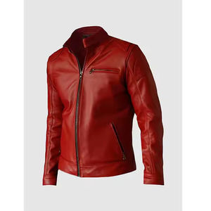 Chaqueta Bomber de Cuero para Hombre, Invierno, Estilo Urbano, Transpirable, con Cierres y Bolsillos Delanteros, Corte Ajustado, Hip Hop, OEM - Product Image 1