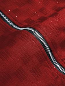 Conjunto Deportivo Rojo Unisex de Talla Grande con Adornos de Diamantes de Imitación, Logotipo Frontal Personalizable, Venta al Por Mayor - Product Image 6