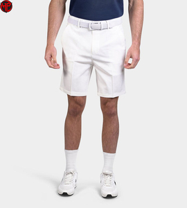 Shorts de golf pour hommes en toile blanche unie, avec logo frontal, plissés, décontractés, séchage rapide, respirants, taille mi-haute, pour sports de plein air - Product Image 3