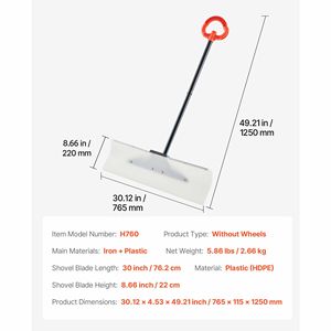Pala da Neve con Impugnatura Ergonomica, Lama in Plastica HDPE da 30 Pollici, Manico Segmentato, Attrezzo per Spazzare la Neve per Esterni - Product Image 4
