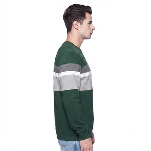 เสื้อสเวตเชิ้ตคอกลมลายทางสีเขียวสำหรับผู้ชาย ทรงปกติ ถักทอแบบลำลอง แขนยาว เหมาะสำหรับใส่ในฤดูใบไม้ร่วง - Product Image 3
