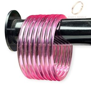 Elegant Fashionable Best Quality Pink Kashmiri Jelly Acrylic <b>Bangles</b> Set Wedding Wear for Women and Girls at Wholesale Price - Product Image 3