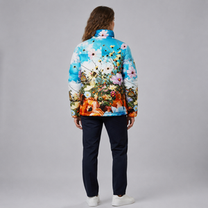Chaqueta Acolchada Estampada de Invierno Personalizada para Mujer, Ropa Casual Premium, Cortavientos, con Cierre de Cremallera y Bolsillos Laterales - Product Image 3