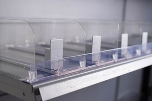 Self Pusher and <b>plastic</b> <b>shelf</b> divider Beverage Drink Cigarettes Bottler <b>Shelf</b> Pushers Supermarket display rack - Product Image 5