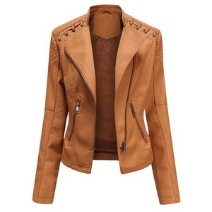 OEM ODM Custom PU <b>Leather</b> <b>Jacket</b> Women Winter <b>Faux</b> <b>Leather</b> Bomber Coat Wholesale Fashion Outerwear Manufacturer <b>Plus</b> <b>Size</b> Zipper - Product Image 1