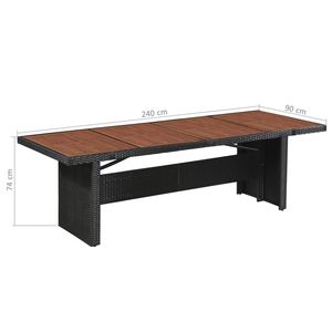 Mesa de Comedor Grande y Resistente para Exteriores, de Poliratán Marrón y Negro - Product Image 4