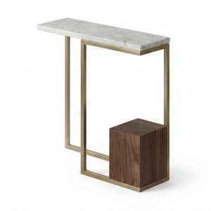 Indian Supplier Round Marble Top Side Table with <b>Gold</b> Ball Legs Contemporary Design for Living Room Home Furniture - Product Image 2