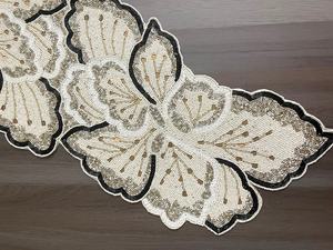 Floral Embroidered Fabric <b>Table</b> <b>Runner</b> Handmade Luxury Glam Eco-Friendly Durable Lightweight Customized for <b>Table</b> Centerpiece - Product Image 1