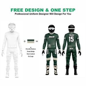 ชุดขับขี่มอเตอร์ไซค์ผู้ชาย ผ้าโพลีเอสเตอร์คุณภาพเยี่ยม 100% ดีไซน์วินเทจใหม่ พิมพ์ลายแบบซับลิเมชั่น เสื้อเจอร์ซีย์และกางเกงสำหรับแข่งรถ MX - Product Image 2