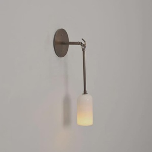 Minimalist Wall Sconce Round Glass Shade Indoor Lighting Fixture for Bedroom Home Decor Lightweight Design - Product Image 1