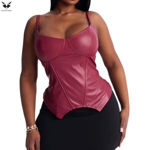 เสื้อครอปท็อปไร้แขนทรงเข้ารูป ผลิตจากหนัง PU คุณภาพสูง ปี 2026  งานแฮนด์เมด  กระชับสัดส่วนปานกลาง สำหรับผู้หญิง - Product Image 4