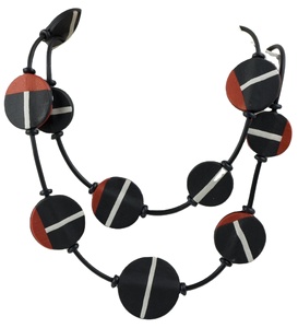 Résine ronde aspect traditionnel bois et résine perles de mode femme collier en gros bijoux de mode accessoires femmes - Product Image 1