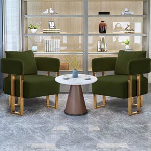 TS moderno 2 pz verde orsacchiotto in pile imbottito in metallo divano da soggiorno sedia oro gambe Reception ufficio Dressing D0100X39VWX - Product Image 1