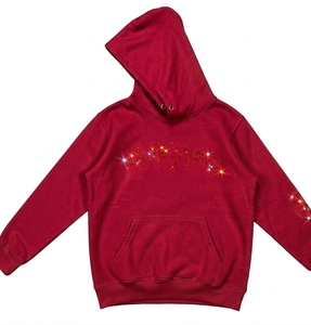 Sweat-shirt à capuche RARE ANGEL en strass pour homme, coupe oversize, en coton noir, style décontracté d'hiver, imperméable, écologique, 360g - Product Image 3