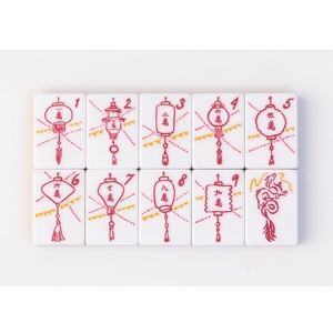 Tuiles de Mahjong américaines en acrylique, motif en bois à 4 couches, ensemble portable, jeu classique - Product Image 4