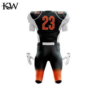 Tenue de football américain OEM personnalisée, ensemble respirant en tissu polyester léger, séchage rapide, durable, impression sérigraphique - Product Image 2