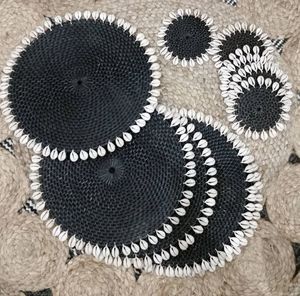 Round Bamboo Table <b>Mat</b> 400mm Diameter Modern Design Non-Slip Natural Weave Placemat - Product Image 5