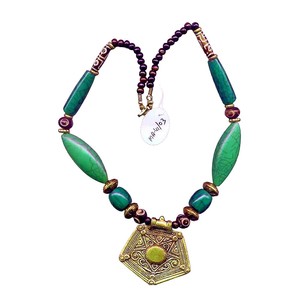 Bohemian Silver Tassel Pendant <b>Necklace</b>. Handcrafted with intricate detailing, this <b>statement</b> piece beautifully engraved - Product Image 4