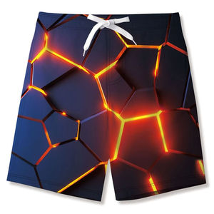 Well Factory Sale Good Quality 100% Woven <b>Polyester</b> Mid Waist Drawstring Closure Embroidery Casual Breathable Solid Shorts Men's - Product Image 3