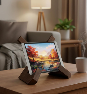 Support pour ordinateur portable en bois en forme de X, support d'écran multifonctionnel pour bureau à domicile - Product Image 6