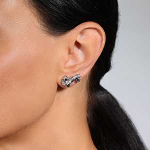 Boucles d'oreilles à nœuds triplés personnalisées, nouveau design, avec diamants de laboratoire, or blanc massif 14k 18k, bijoux fins, fabrication OEM ODM - Product Image 3