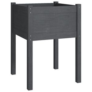Ensemble de 2 jardinières en pin massif gris, durables et de taille moyenne, pour pots de fleurs et jardinières - Product Image 4