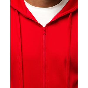 Sweat-shirt à capuche rouge personnalisé pour homme OEM, vente en gros de sweats à capuche pour homme, 100% coton molletonné respirant, style streetwear pour homme - Product Image 5