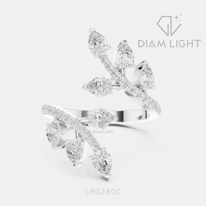 Bague de fiançailles et de mariage pour femme, cadeau de bijoux, certifiée IGI, ensemble de bagues en diamant de laboratoire taille poire 1,80 carat, or blanc 14 carats - Product Image 1