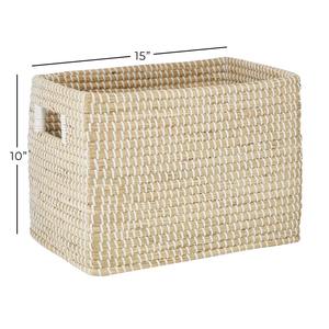 <b>Rectangular</b> seagrass <b>basket</b> with convenient handle Handmade <b>Storage</b> <b>Basket</b> Wholesale eco-friendly Made in Vietnam - Product Image 2