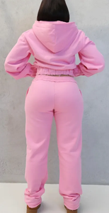 Conjunto de Sudadera Corta y Pantalones Deportivos para Mujer de Alta Calidad, con Estampado Personalizado, Estilo Urbano - Product Image 3