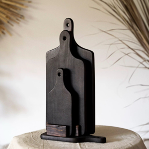 Customization <b>Black</b> Wood Cheese Bread Serving <b>Board</b> Wooden Cutting <b>Board</b> - Product Image 1
