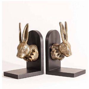 Nuevos Sujetalibros Decorativos de Metal con Forma de Conejos, Resistentes, Antideslizantes, Acabado Pulido, 14.5x17x23.5cm, para Hogar, Oficina, Biblioteca - Product Image 1